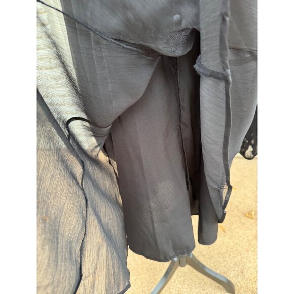 Joie Black Limited Edition Balloon Sleeve Formal Evening Chifon Dress L Coctail - Picture 8 of 11